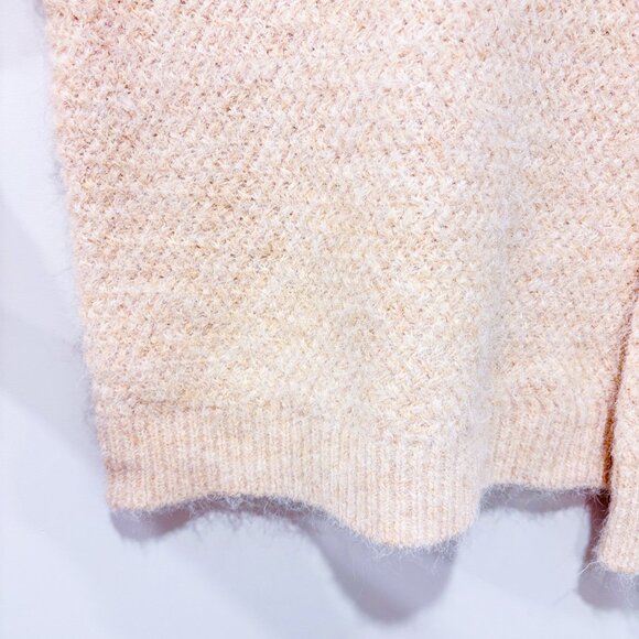 SIMONS Beige textured knit sweater | Soft cozy wool blend pullover | Medium * - Picture 5 of 8